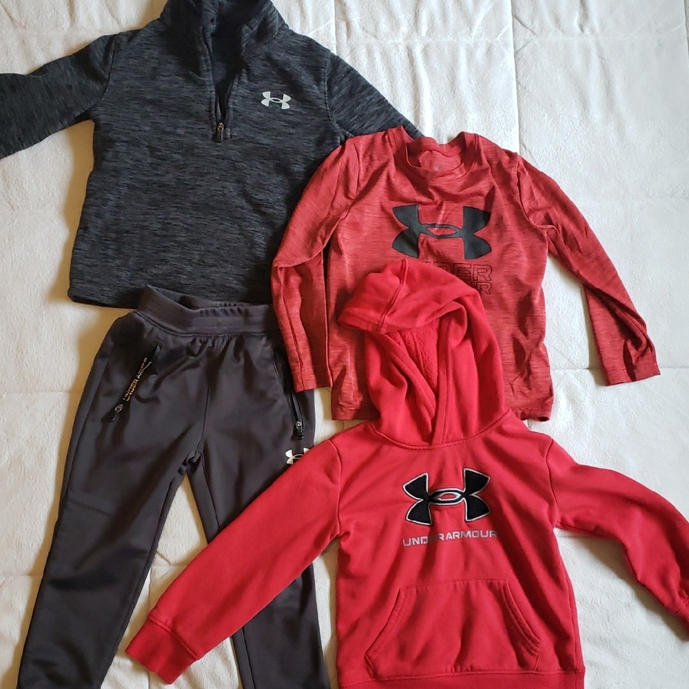 Under Armour Red and Gray Sweatshirts and Hoodies